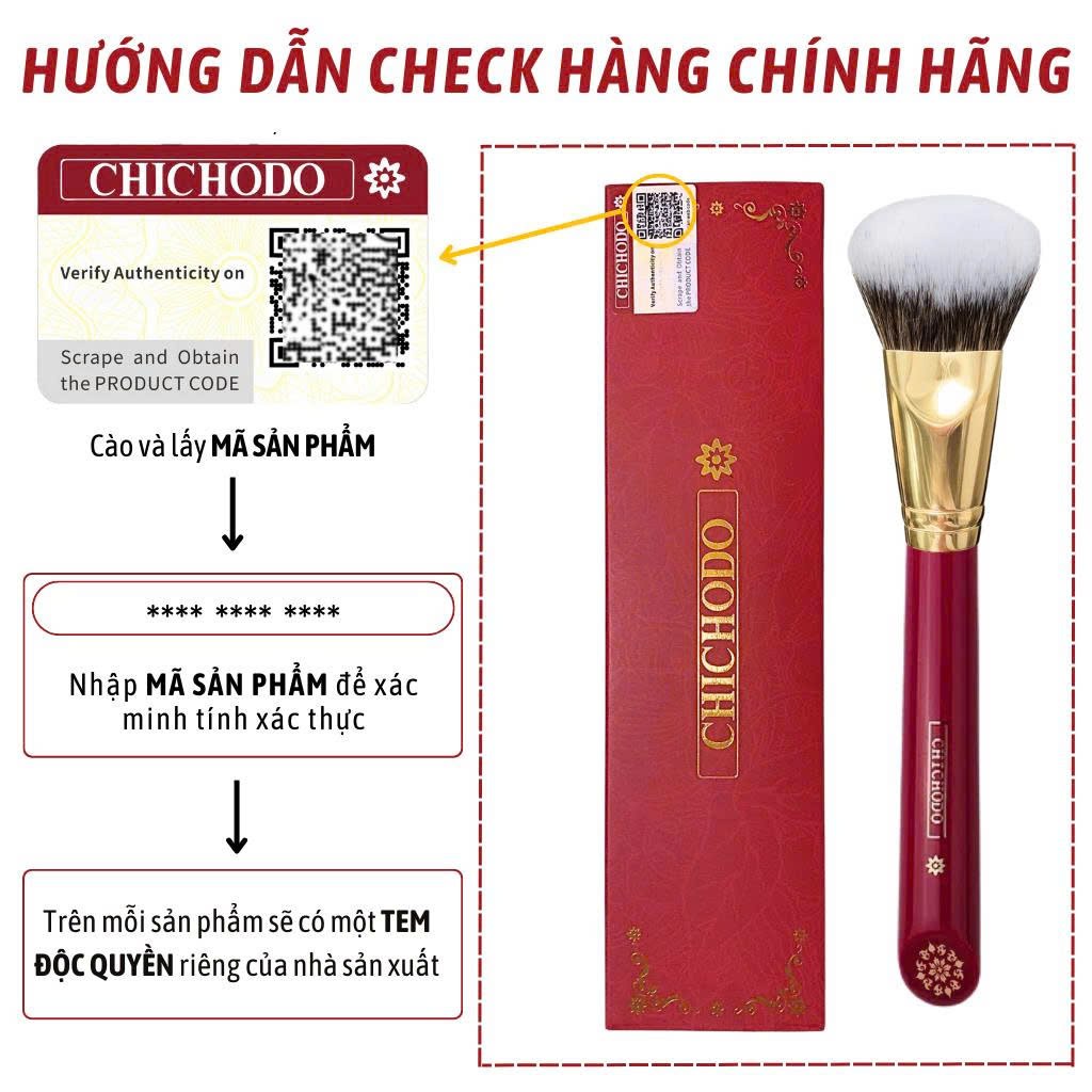 Cọ Đánh Nền, Má Hồng CHICHODO Angled Foundation/Powder C122 Cọ Vát cao cấp